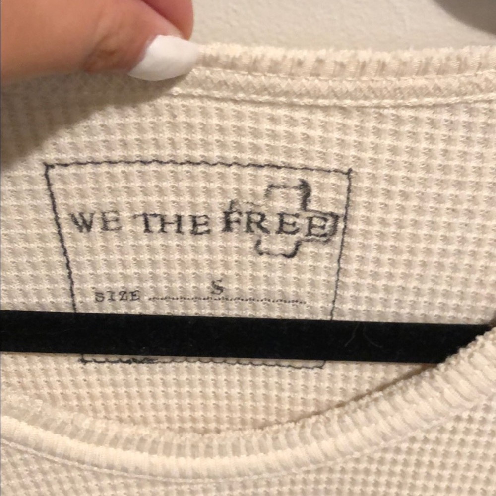 Free people waffle knit sweater top - Picture 2 of 3